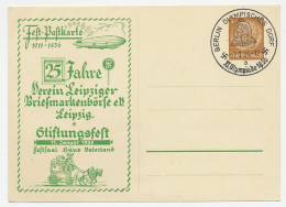 Postal Stationery Germany 1936 Satmp Fair Leipzig - Zeppelin - Mail Coach - Autres & Non Classés