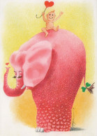 ÉLÉPHANT Animaux Vintage Carte Postale CPSM #PBS755.FR - Elephants