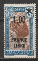 Madagascar N° 259 ** Surchargé France Libre - Nuovi