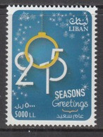 2014 Lebanon Liban Christmas New Year's Complete  Set Of 1 MNH - Libano