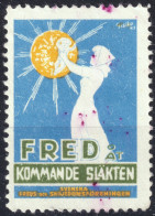 SUÈDE / SWEDEN - 1943 Pacifist Cinderella Stamp "FRED ÅT KOMMANDE SLÄKTËN" (Peace For Future Generations) - Used - Gebraucht