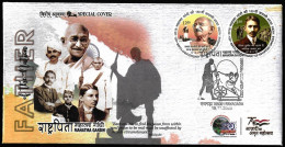 INDIA 2023 Mahatma Gandhi,National Flag,Non Violence,Philately Stamp Exhibition,Odd Shaped,Round,Sp Cover(*) Inde Indien - Cartas & Documentos