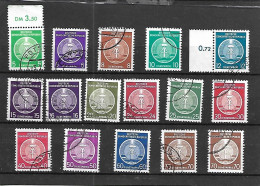 ALLEMAGNE -ORIENTALE-SERVICE-16 TRES BEAUX TIMBRES OBLITERES-PAS EMINCES-DE 1954 - Used