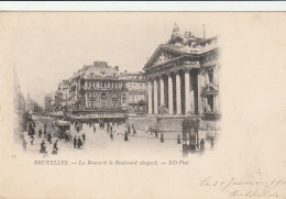 104-Bruxelles-Brussel La Bourse Et Le Boulevard Anspach Précurseur - Avenidas, Bulevares