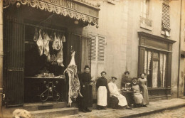 Roanne * RARE Carte Photo * Devanture De La Boucherie DELUNEL & Café 14 Rue De La Berge * Boucher Métier Commerce - Roanne