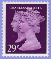 GREAT BRITAIN 1990 MACHIN 1d. BLACK ANNIV. 29p. VIOLET  HARRISON  2B PHOS.   S.G. 1472   U.M. / N.S.C. - Machin-Ausgaben