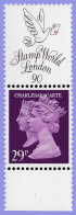 GREAT BRITAIN 1990 MACHIN 1d. BLACK ANNIV. 29p. VIOLET  HARRISON  2B PHOS. + LABEL  S.G. 1472   U.M. / N.S.C. - Machins