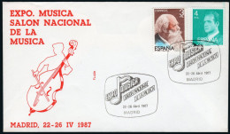 Madrid - Edi O 2391+2651 - Mat "Expo Música 22/4/87 - Salón Nacional De La Música" - Storia Postale