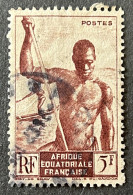 FRAEQ0221U4 - Local Motives - Fishermen Of Niger - 5 F Used Stamp - AEF - 1947 - Usados