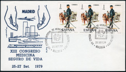 Madrid - Edi O 2423(3) - Mat "Madrid 25/9/79 - XIII Congreso Intal. De Medicina - Seguro De Vida" - Cartas & Documentos