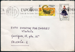 Madrid - Edi O 2533+1769 - Mat Rodillo "Madrid 13/4/52 - Exp Óptica - Salón De La Óptica" A Valencia - Storia Postale