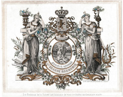 Belgique, "Carte Porcelaine" Porseleinkaart, Societe Royale De La Grande Harmonie , Lith Bruxelles, 243x196mm - Cartes Porcelaine