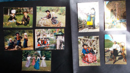 Lot De 9 Cartes Postales - Folklore - Alsace, Vendée, Auvergne-Limousin, Provence Et Bretagne - Colecciones Y Lotes