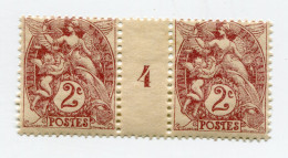 FRANCE N°108  ** TYPE BLANC IB EN PAIRE AVEC MILLESIME 4 ( 1904 ) - Millesimi