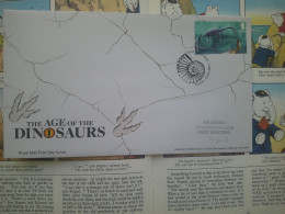 12 Covers Avec Stamps The Age Of The Dinosaurs, 12 Enveloppes Avec Timbres L'Âge Des Dinosaures, FDC - 2021-... Ediciones Decimales