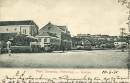 Curacao, W.I., WILLEMSTAD, Pietermaai Concordia Square, Gebr. Jonckheer Postcard - Curaçao