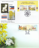 Philippines Thailande 2009 FDC's Danses Danse Emission Commune  Filippines Thailand FDC 's Joint Issue Dances Dance - Emissions Communes