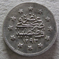 Turquie , 1 Kurus AH 1293 Year 17 – 1891, Abdul Hamid II, En Argent , KM# 735 - Turkey
