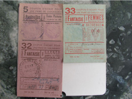 Pt Lot De Coupons D Achat Pour Chaussres 1941 - Sonstige & Ohne Zuordnung