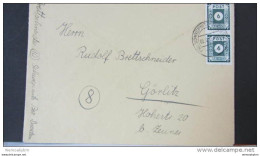 OPD: Brief Mit 6 Pf Ziffern Dst. Schw.blgrün Im Senkr.Paar, Obere Mke Rechts Bug, Aus Schwepnitz 5.9.45  Knr: 43BIIb (2) - Storia Postale