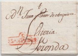1792 - SANTANDER - CARTA CON DESTINO VITORIA - ...-1850 Vorphilatelie