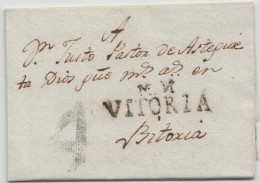 1801 - MONDRAGON - VITORIA - CARTA ESCRITA EN ELORRIO (VIZCAYA ) CON DESTINO VITORIA - ...-1850 Prephilately