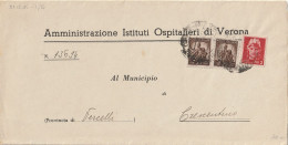 LETTERA 1945 LUOGOTENENZA L.2+2X20 C TIMBRO VERONA (YK989 - Marcophilie