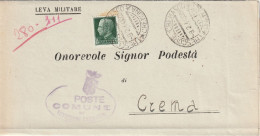 LETTERA 1944 RSI C.25 TIMBRO TRESCORE CREMASCO CREMONA (YK997 - Storia Postale