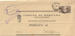 LETTERA 1944 RSI 2X30 MONUM DIST TIMBRO BERGAMO (YK981 - Storia Postale