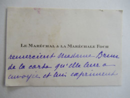 Le Marechal Et La Marechale Foch - Cartes De Visite