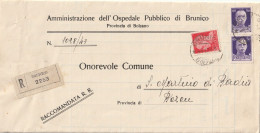 RACCOMANDATA 1944 RSI 2X50+20 TIMBRO BRUNICO BOLZANO (YK978 - Marcophilia