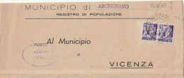 LETTERA 1945 RSI 2X50 MON DISTTIMBRO VICENZA (YK977 - Marcofilie