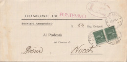 LETTERA 1944 RSI 2X25 MONUM DIST TIMBRO FONTEVIVO PARMA (YK975 - Marcophilia