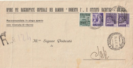 RACCOMANDATA 1945 RSI 2X1+50+25 MONUM DIST TIMBRO BRESCIA  (YK974 - Storia Postale