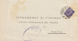 LETTERA 1945 RSI C.50 MON DIST TIMBRO VOGHERA -INTENDENZA FINANZA (YK963 - Marcofilía