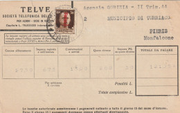 BOLLETTA TELEFONICA TELVE 1944 RSI 30 SS TIMBRO GORIZIA (YK961 - Marcophilia