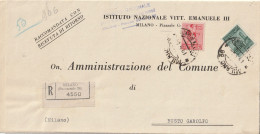 RACCOMANDATA 1944 RSI C.75+25 MONUM DIST TIMBRO MILANO (YK958 - Poststempel