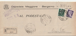 RACCOMANDATA 1944 RSI C.25 SS+ 1 TIMBRO BERGAMO OSIO SOTTO (YK954 - Poststempel