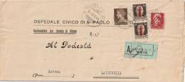 RACCOMANDATA 1944 RSI 10+2X30 SS +2 TIMBRO SAVONA LAGUEGLIA (YK925 - Storia Postale