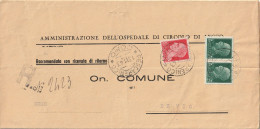 RACCOMANDATA 1943 RSI C.20+2X20 TIMBRO PESCARENICO COMO (YK923 - Storia Postale