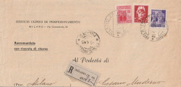 RACCOMANDATA 1945 RSI 2+20-50 MON DIST TIMBRO MILANO (YK921 - Storia Postale