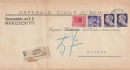 RACCOMANDATA 1944 RSI 2X1+20-50 MON DIST TIMBRO MILANO (YK920 - Storia Postale