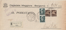 RACCOMANDATA 1944 RSI 2X15+2X50  TIMBRO BERGAMO OSIO SOTTO (YK904 - Storia Postale