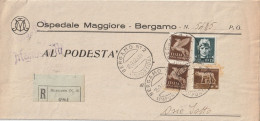 RACCOMANDATA 1944 RSI 2X50 PA+15+5 TIMBRO BERGAMO OSIO SOTTO (YK896 - Marcophilia