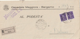 RACCOMANDATA 1944 RSI 2X1 PA TIMBRO BERGAMO  (YK897 - Marcophilie