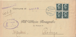 LETTERA 1944 RSI 4X15 TIMBRO GOITO ROGITO MANTOVA (YK893 - Marcophilie