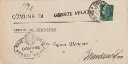 LETTERA 1943 RSI C.25 TIMBRO USMATE VELATE  (YK859 - Marcophilie