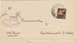 LETTERA 1944 RSI C.50 PA TIMBRO MONTICELLI D'ONGINA CASTELNUOVO D'ADDA (YK860 - Storia Postale