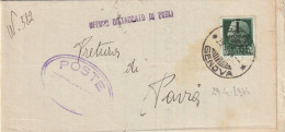 LETTERA 1944 RSI 25 SS TIMBRO GENOVA PAVIA (YK855 - Marcophilie