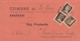 LETTERA DOPPIA SPEDIZIONE 1944 RSI 2X10+5---25 SS TIMBRO CASTELFRANCO EMILIA (YK846 - Marcophilia